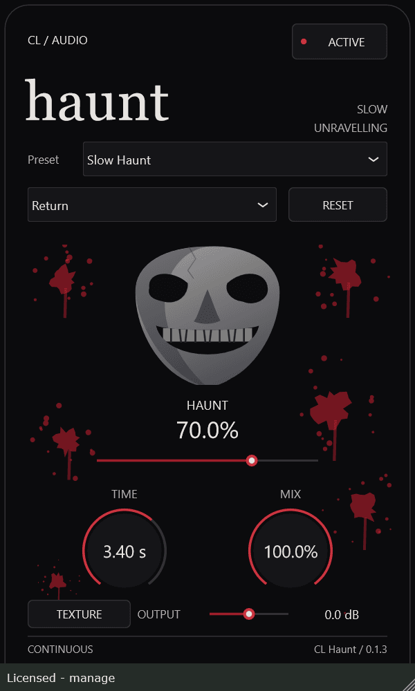 CL Haunt actual plugin interface
