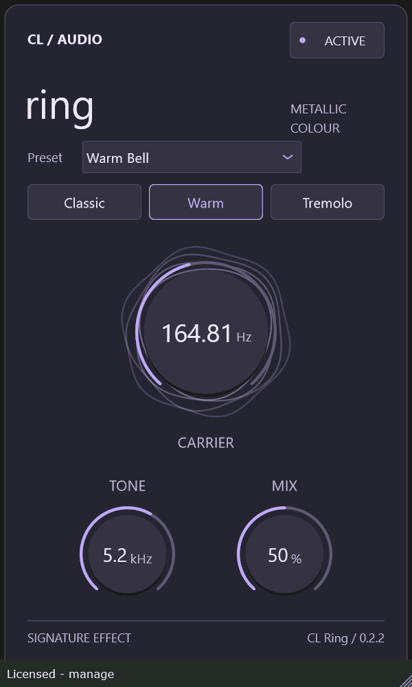 CL Ring actual plugin interface